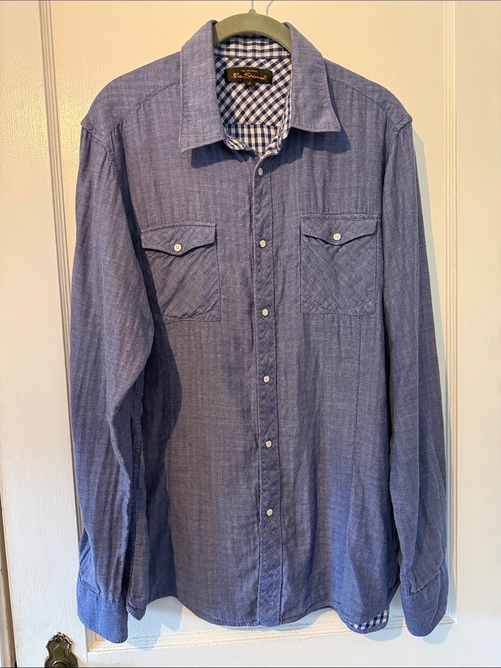 Ben Sherman Chambray Long-Sleeve Shirt with Chest Pockets